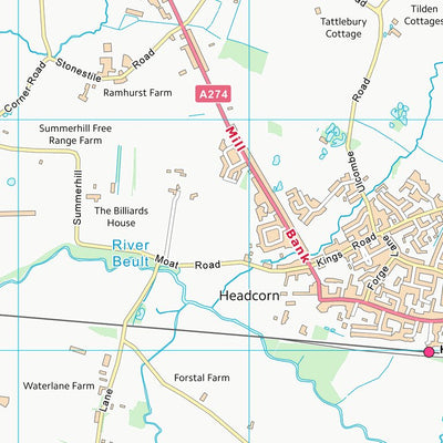 UK Topographic Maps Maidstone District (B) (TQ84) digital map