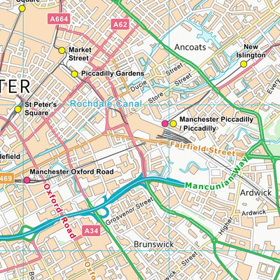 UK Topographic Maps Manchester District (B) (SJ89) digital map