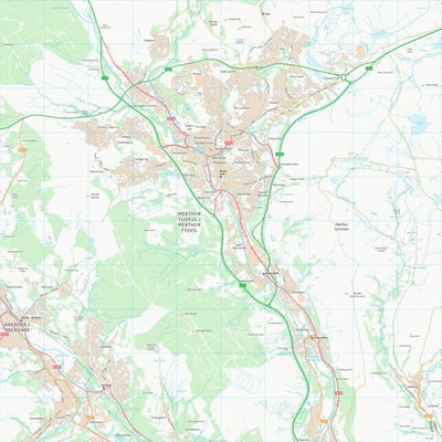 UK Topographic Maps Merthyr Tudful - Merthyr Tydfil (SO00) digital map