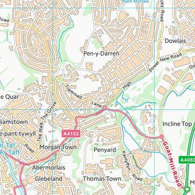 UK Topographic Maps Merthyr Tudful - Merthyr Tydfil (SO00) digital map