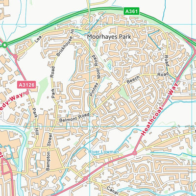 UK Topographic Maps Mid Devon District (SS91) digital map