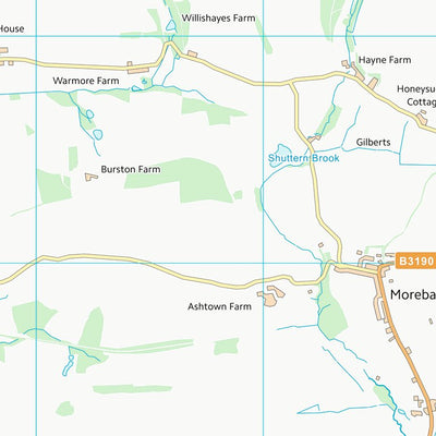UK Topographic Maps Mid Devon District (SS92) digital map