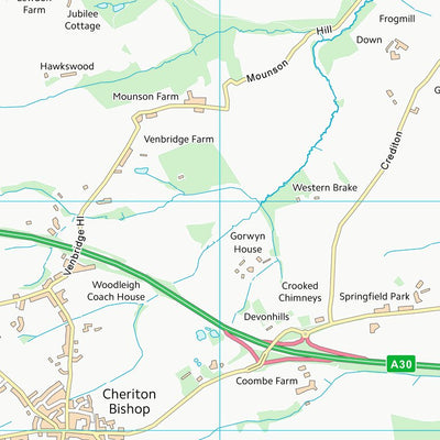 UK Topographic Maps Mid Devon District (SX79) digital map