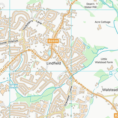 UK Topographic Maps Mid Sussex District (TQ32) digital map