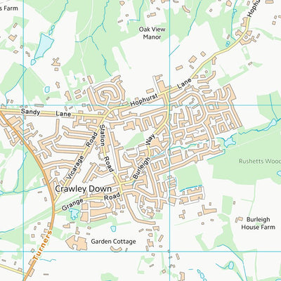 UK Topographic Maps Mid Sussex District (TQ33) digital map