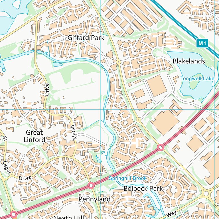 Milton Keynes (B) (SP84) Map By UK Topographic Maps | Avenza Maps