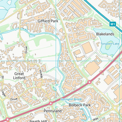 UK Topographic Maps Milton Keynes (B) (SP84) digital map