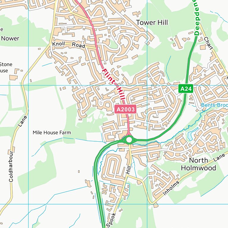 Mole Valley Postcode Map Mole Valley District (TQ14) Map by UK Topographic Maps | Avenza Maps