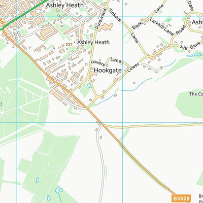 UK Topographic Maps Newcastle-under-Lyme District (B) (SJ73) digital map