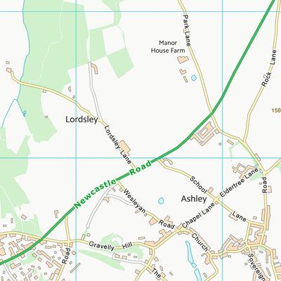 UK Topographic Maps Newcastle-under-Lyme District (B) (SJ73) digital map