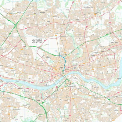 UK Topographic Maps Newcastle upon Tyne District (B) (NZ26) digital map
