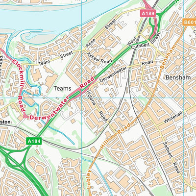 UK Topographic Maps Newcastle upon Tyne District (B) (NZ26) digital map