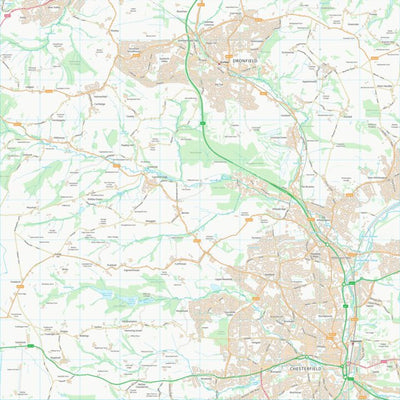 UK Topographic Maps North East Derbyshire District (SK37) digital map