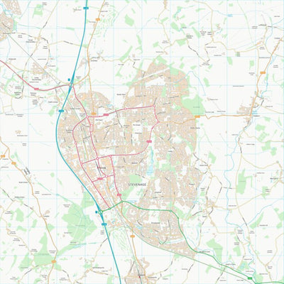 UK Topographic Maps North Hertfordshire District (TL22) digital map