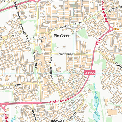 UK Topographic Maps North Hertfordshire District (TL22) digital map