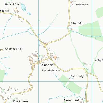 UK Topographic Maps North Hertfordshire District (TL33) digital map