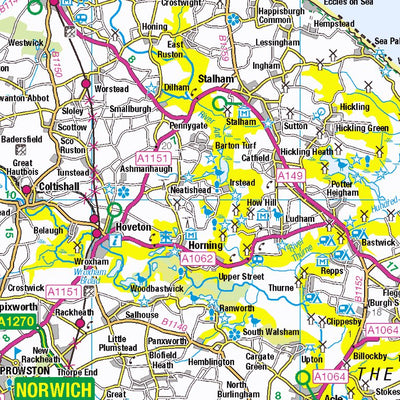 UK Topographic Maps North Norfolk District (TG) digital map