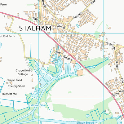 UK Topographic Maps North Norfolk District (TG32) digital map