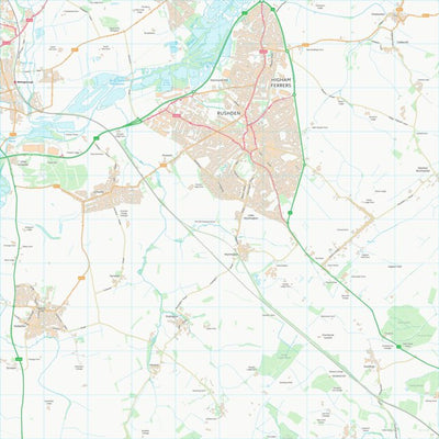 UK Topographic Maps North Northamptonshire (SP96) digital map
