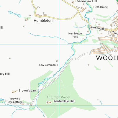 UK Topographic Maps Northumberland (NT92) digital map