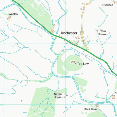 UK Topographic Maps Northumberland (NY89) digital map