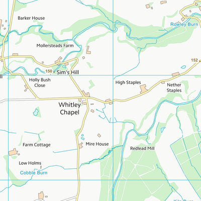 UK Topographic Maps Northumberland (NY95) digital map