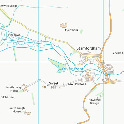 UK Topographic Maps Northumberland (NZ07) digital map