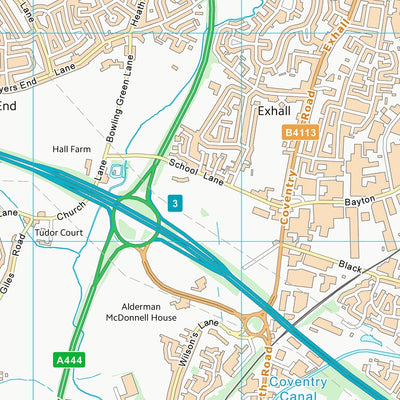 UK Topographic Maps Nuneaton and Bedworth District (B) (SP38) digital map