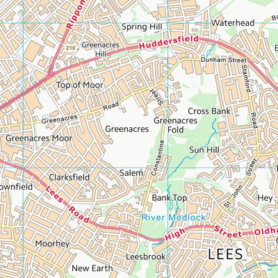UK Topographic Maps Oldham District (B) (SD90) digital map