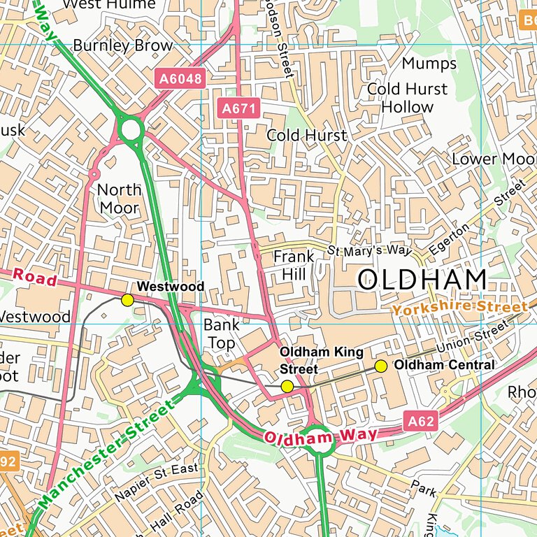 Oldham District (B) (SD90) Map by UK Topographic Maps | Avenza Maps