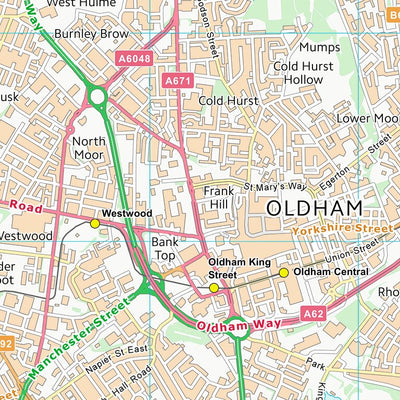 UK Topographic Maps Oldham District (B) (SD90) digital map