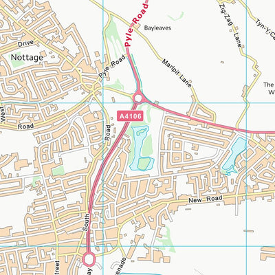 UK Topographic Maps Pen-y-bont ar Ogwr - Bridgend (SS87) digital map