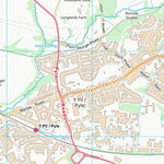 UK Topographic Maps Pen-y-bont ar Ogwr - Bridgend (SS88) digital map
