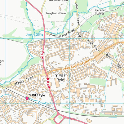 UK Topographic Maps Pen-y-bont ar Ogwr - Bridgend (SS88) digital map