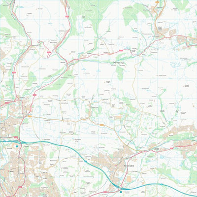 UK Topographic Maps Pen-y-bont ar Ogwr - Bridgend (SS98) digital map