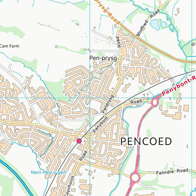 UK Topographic Maps Pen-y-bont ar Ogwr - Bridgend (SS98) digital map