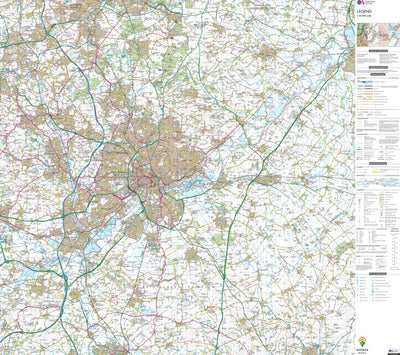 UK Topographic Maps Penistone West Ward 1 (1:50,000) digital map