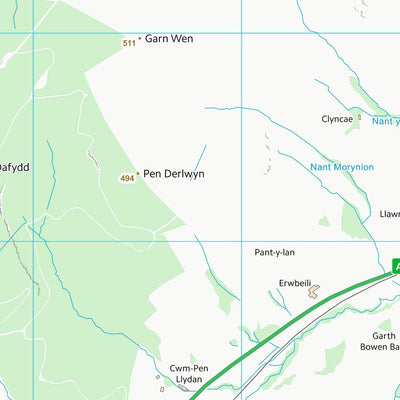 UK Topographic Maps Powys - Powys (SN84) digital map