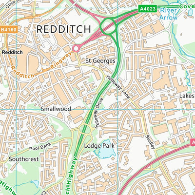UK Topographic Maps Redditch District (B) (SP06) digital map