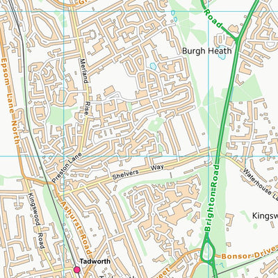 UK Topographic Maps Reigate and Banstead District (B) (TQ25) digital map