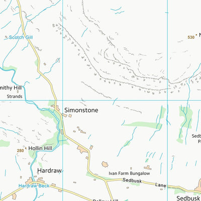 UK Topographic Maps Richmondshire District (SD89) digital map