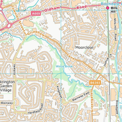 UK Topographic Maps Rochdale District (B) (SD80) digital map