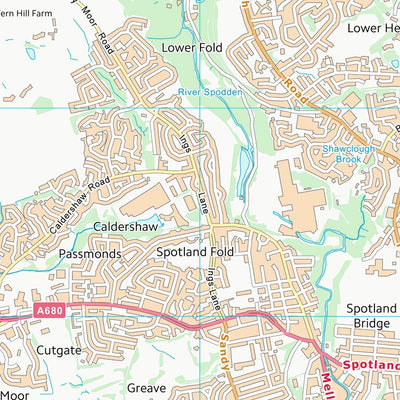 UK Topographic Maps Rochdale District (B) (SD81) digital map