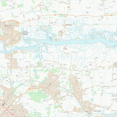 UK Topographic Maps Rochford District (TQ89) digital map