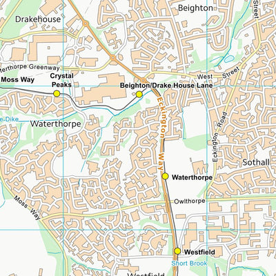 UK Topographic Maps Rotherham District (B) (SK48) digital map