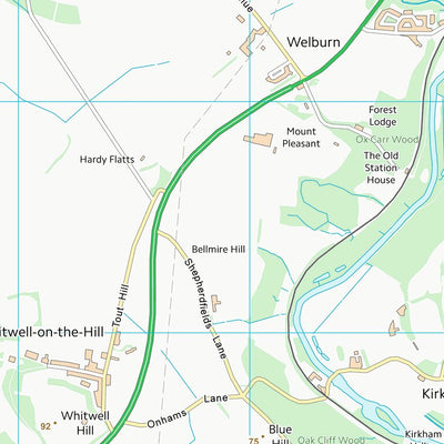 UK Topographic Maps Ryedale District (SE76) digital map