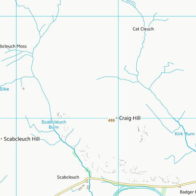 UK Topographic Maps Scottish Borders (NT21) digital map