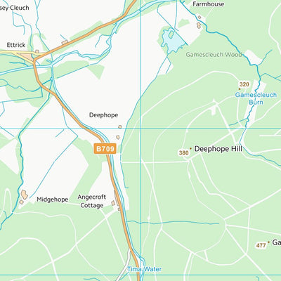 UK Topographic Maps Scottish Borders (NT21) digital map