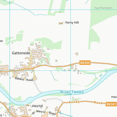 UK Topographic Maps Scottish Borders (NT53) digital map