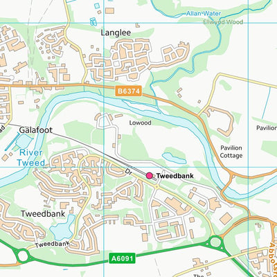 UK Topographic Maps Scottish Borders (NT53) digital map